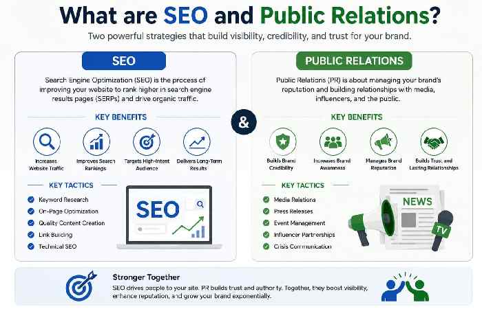 What are SEO and Public Relations?