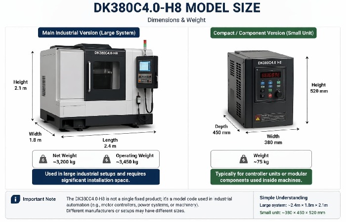 How Is The Dk380c4.0-H8 Model Size?
