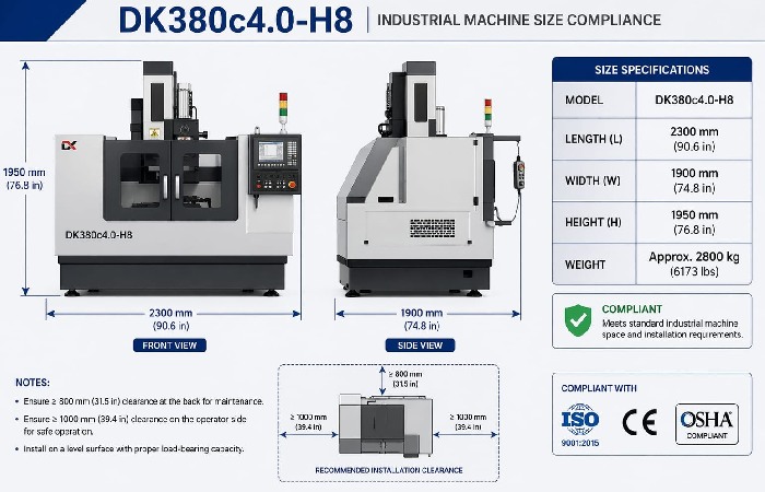 Industrial Machine Size Compliance of DK380C4.0-H8
